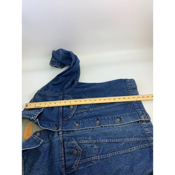 Levi Strauss 71205 Denim Trucker Jacket Button Jean Med Wash Collared Mens 42 L - Picture 9 of 9